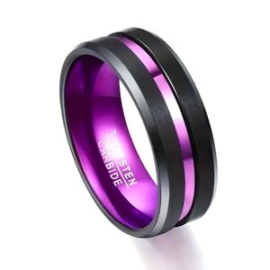 Women's Tungsten Purple & Black band ring
